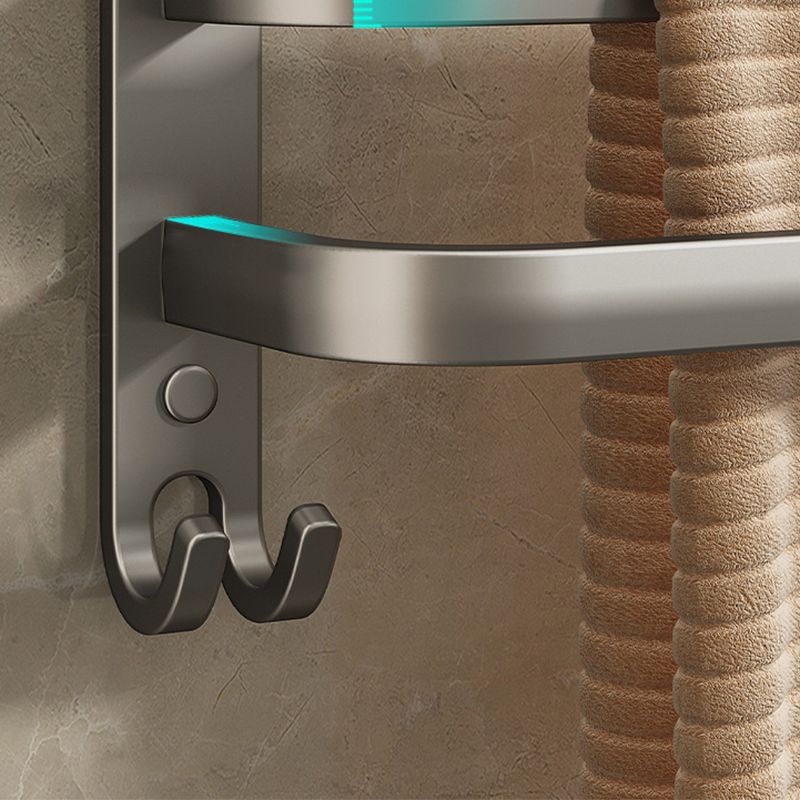 BowLift | 2-piece modern bathroom accessory set made of aluminum matte gray towel bar