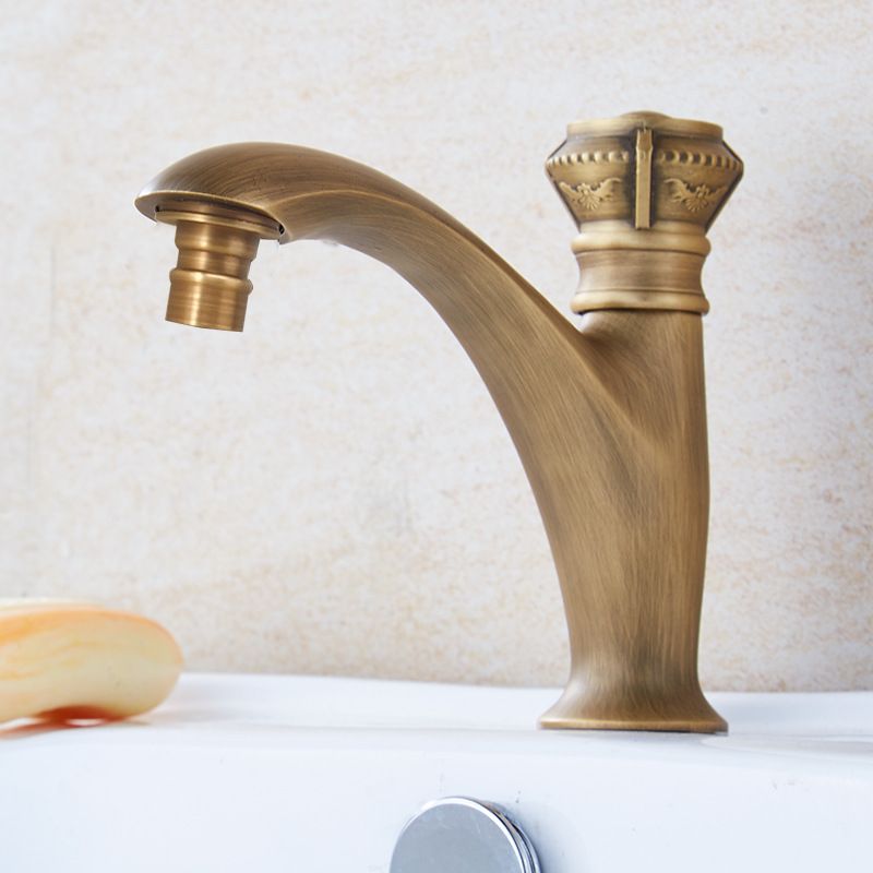BowLift | Brass farmhouse sink faucet single-hole faucet knob handle bathroom faucet