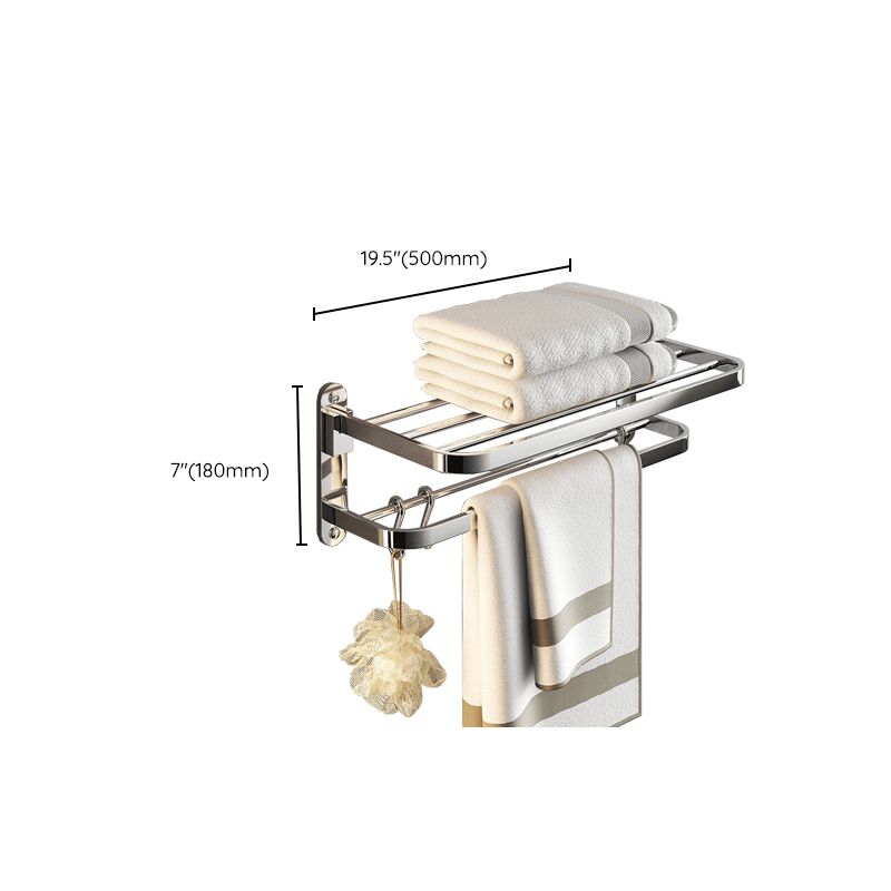 BowLift | Chrome Modern Bathroom Hardware Set Stainless Steel Towel Hook/Towel Rail & Bathroom Shelf