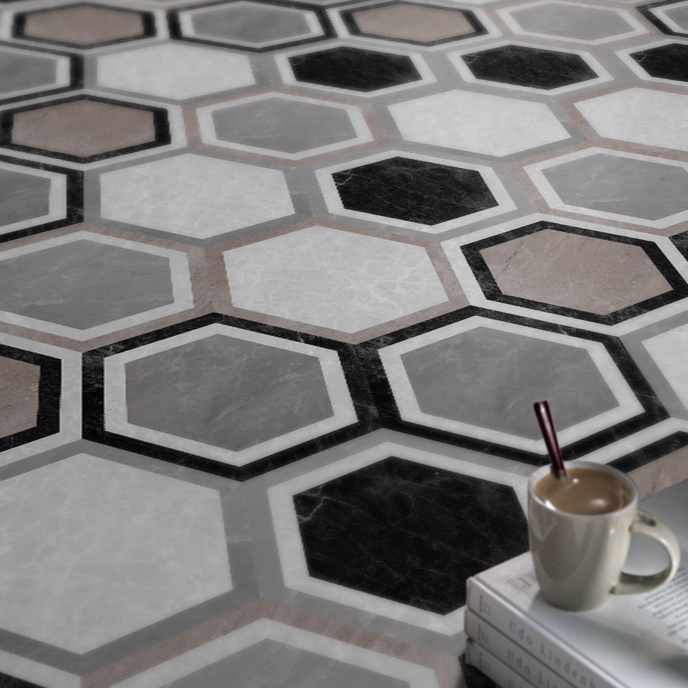 BowLift | Peel & Stick Vinyl Floor Mat Dark Vinyl Floor with Brick Look
