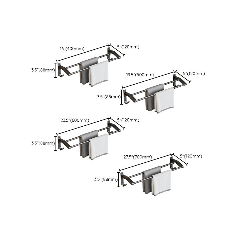 BowLift | Contemporary Bathroom Accessory Set Matte Black Bathroom Set with Bathrobe Hooks/Towel Bar