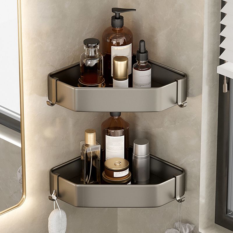 BowLift | Contemporary Aluminum Bathroom Accessory Set Gray Bath Shelf