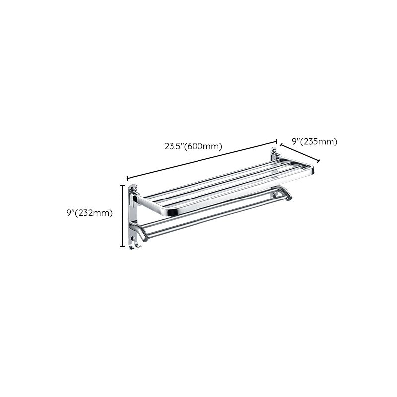 BowLift | Chrome Modern Bathroom Hardware Set Stainless Steel Towel Hook/Towel Rail & Bathroom Shelf