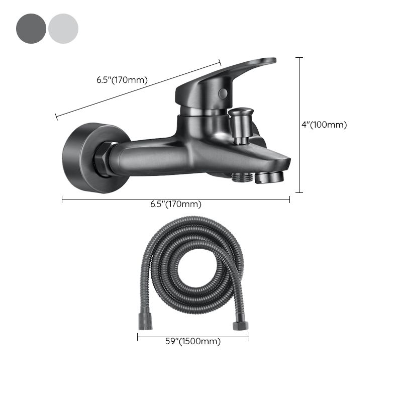 BowLift | Bathtub filler wall mount hand shower single lever handle 2 holes low arc bathtub faucet with hose