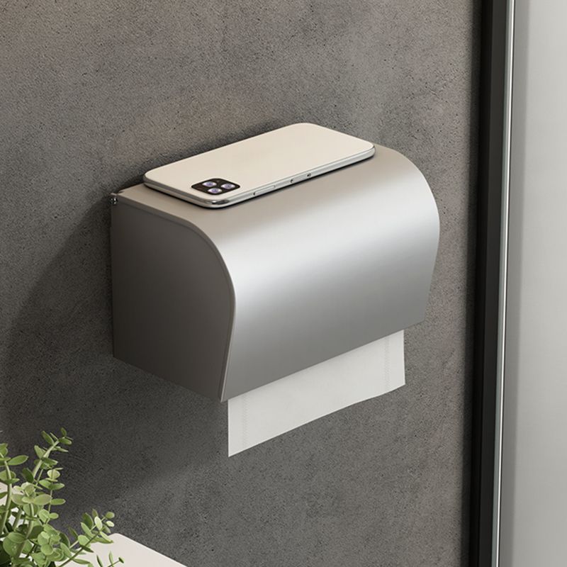 BowLift | Contemporary Silver Metal Bathroom Fixture Set with Triangle Bathroom Shelf