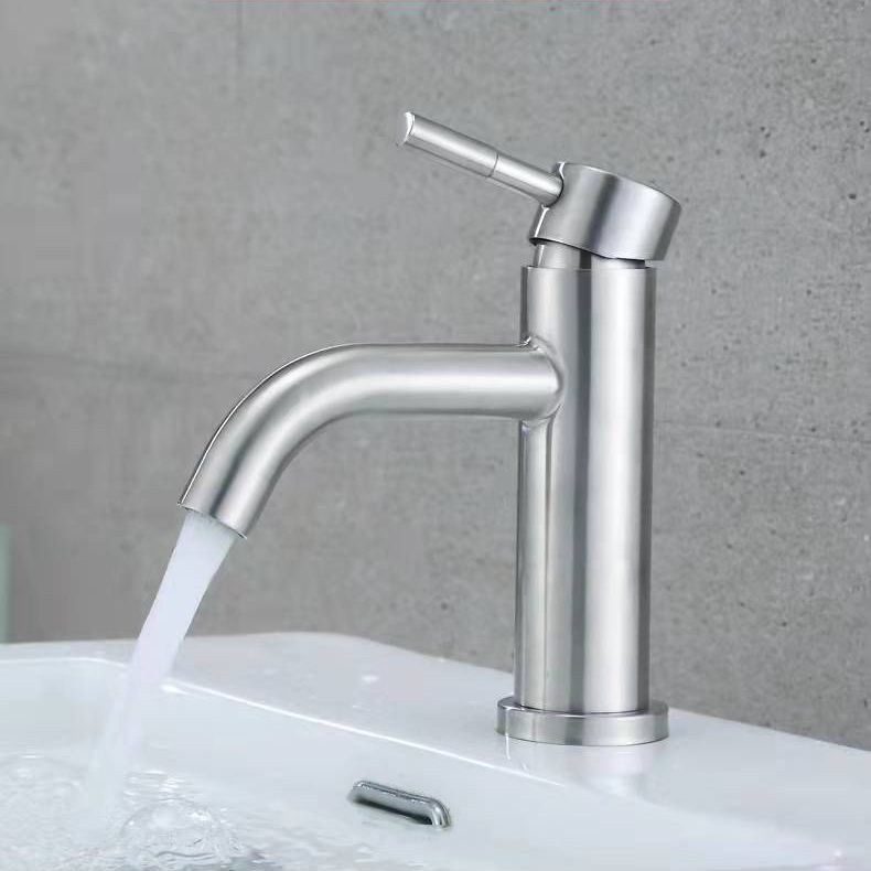 BowLift | Stainless Steel Bathroom Faucet Chrome Lever Handle Sink Faucet with 1 Hole