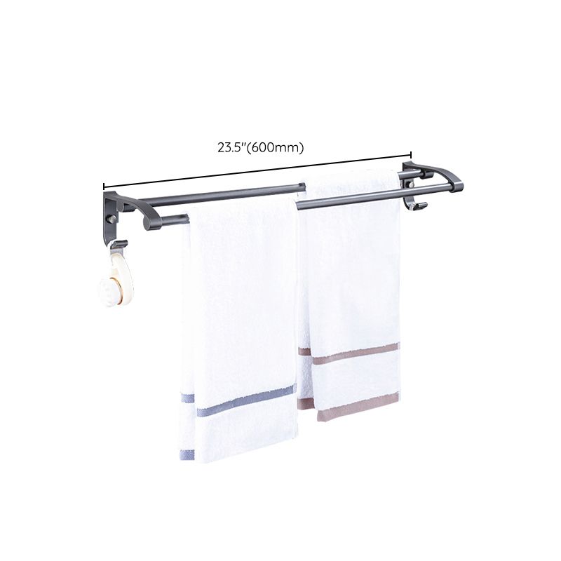 BowLift | Matt gray bathroom accessory set bathroom shelf/towel holder & paper holder included