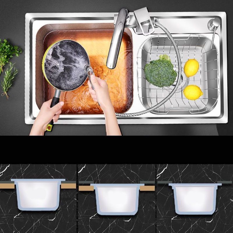 BowLift | Classic Style Kitchen Sink Stainless Steel Kitchen Sink with Drainage Hole Kit