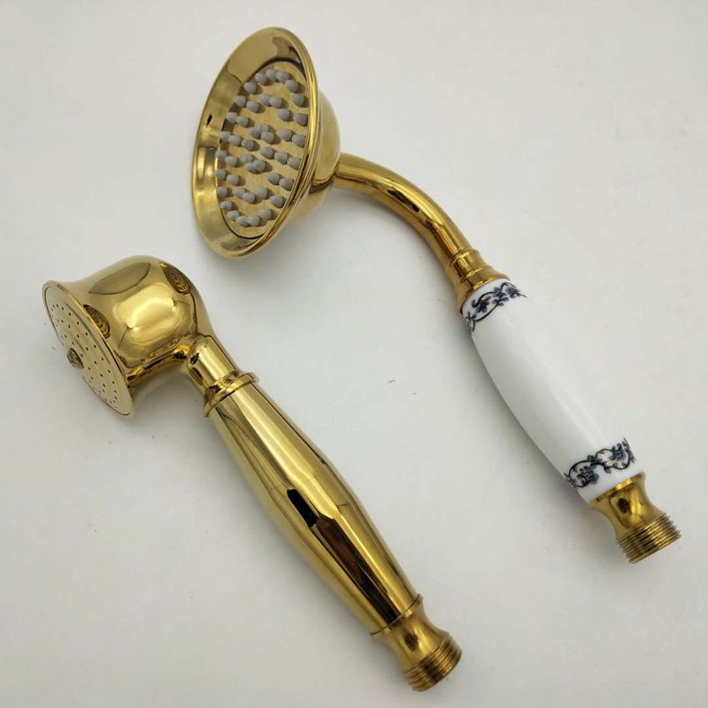 BowLift | Traditional Handheld Shower Head with Hose Polished Brass Wall Mounted Shower Head