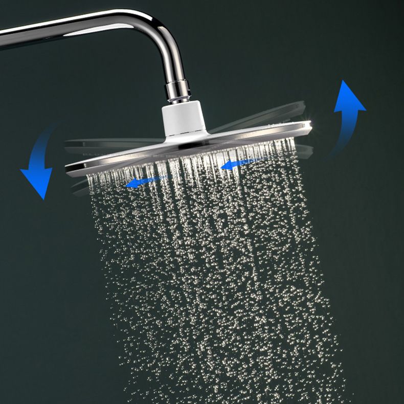 BowLift | White Metal Shower Head Combination Modern Round Fixed Shower Head for the Bathroom
