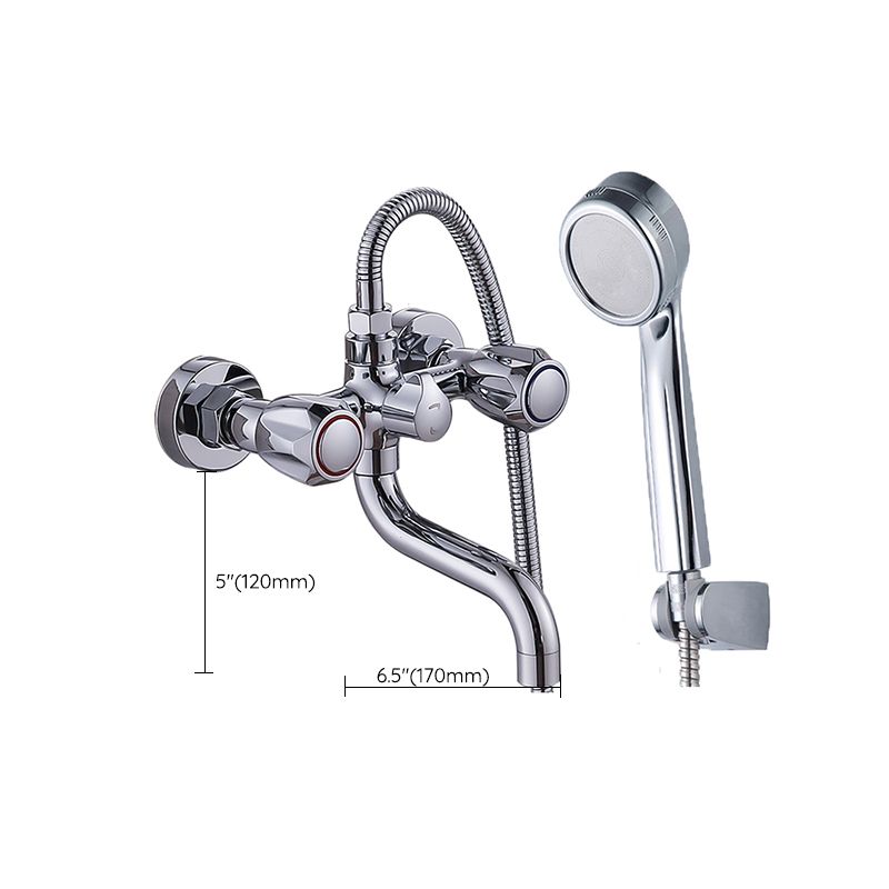 BowLift | Chrome Bathroom Faucet Trim Wall-mounted Swing Faucet with Hand Shower