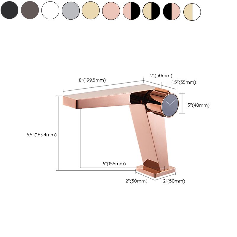 BowLift | Modern Bathroom Sink Faucet Brass Knob Handle Low Arc Basin Faucet