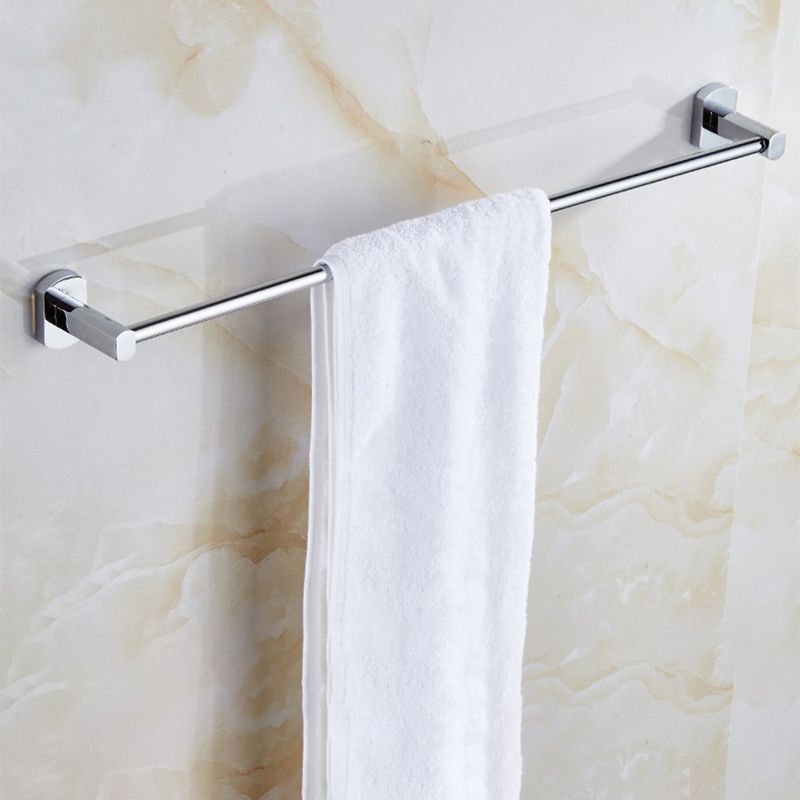 BowLift | Polished Chrome Modern Bathroom Accessory Set Silver Towel Holder/Bath Shelf