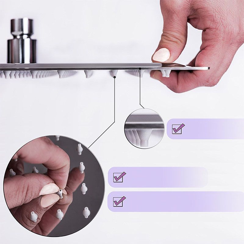 BowLift | Showerhead Square Wall-Mounted Rain Spray Stainless Steel Showerhead