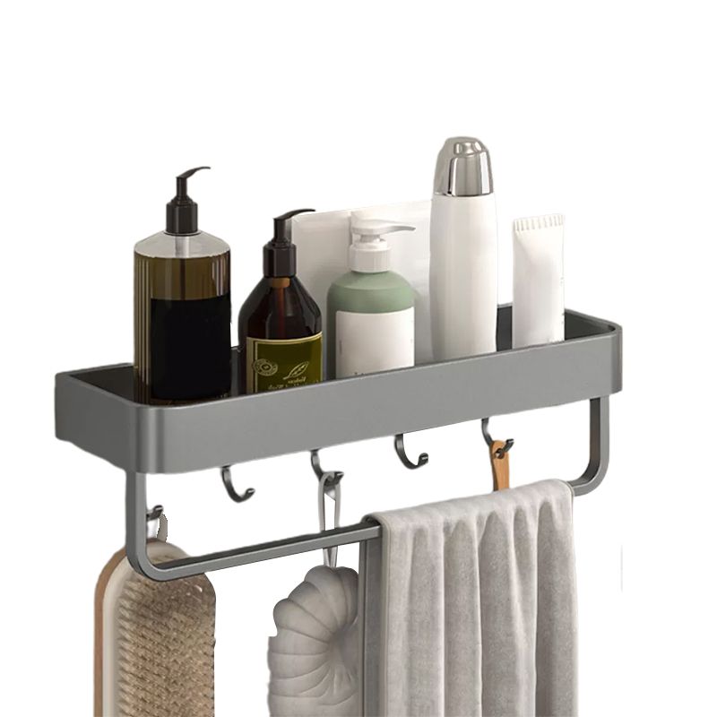 BowLift | Modern Grey 2-piece Bathroom Accessory Set, Matte Grey, Bathroom Shelf