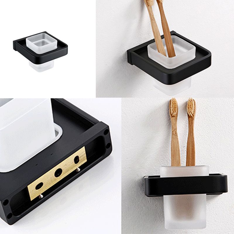 BowLift | Black Bathroom Accessories Hardware Set with Towel Rail and Bath Shelf