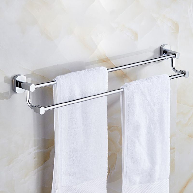 BowLift | Polished Chrome Modern Bathroom Accessory Set Silver Towel Holder/Bath Shelf