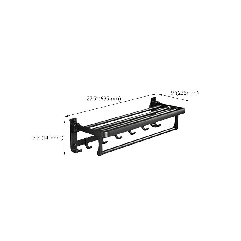 BowLift | Contemporary bathroom accessory set with black finish and bath shelf/towel bar