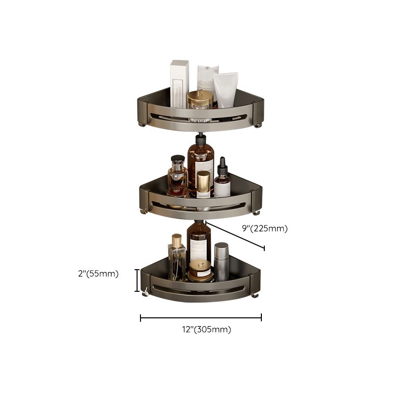 BowLift | Contemporary Aluminum Bathroom Accessory Set Grey Bath Shelf