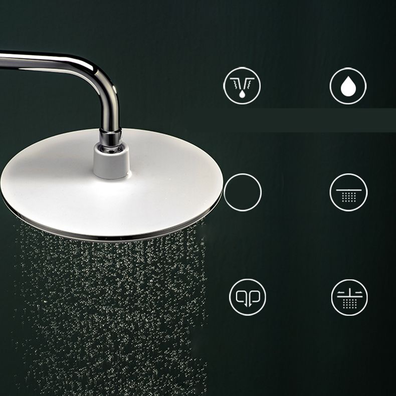 BowLift | White Metal Shower Head Combination Modern Round Fixed Shower Head for the Bathroom