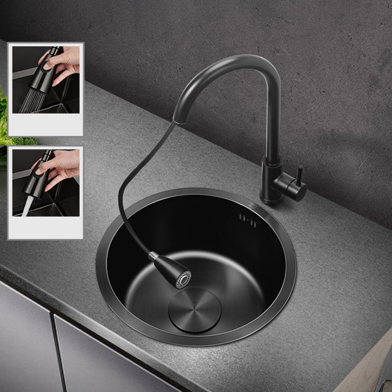 BowLift | Classic Round Wash Basin Stainless Steel Built-in Basin Non-slip Round Basin for the Kitchen