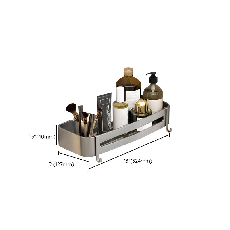 BowLift | Contemporary Aluminum Bathroom Accessory Set Grey Bath Shelf