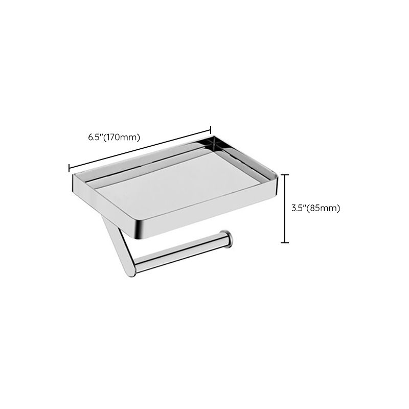 BowLift | Polished Chrome Modern Bathroom Accessory Set Silver Towel Holder/Bath Shelf