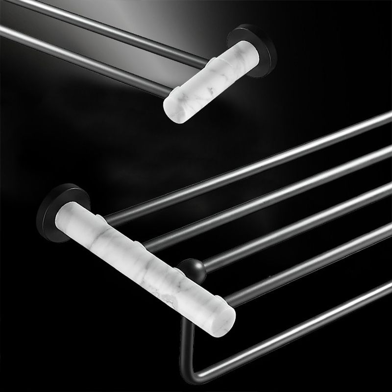 BowLift | Metal and Marble Bathroom Hardware Set as Individual Piece or Set in Black