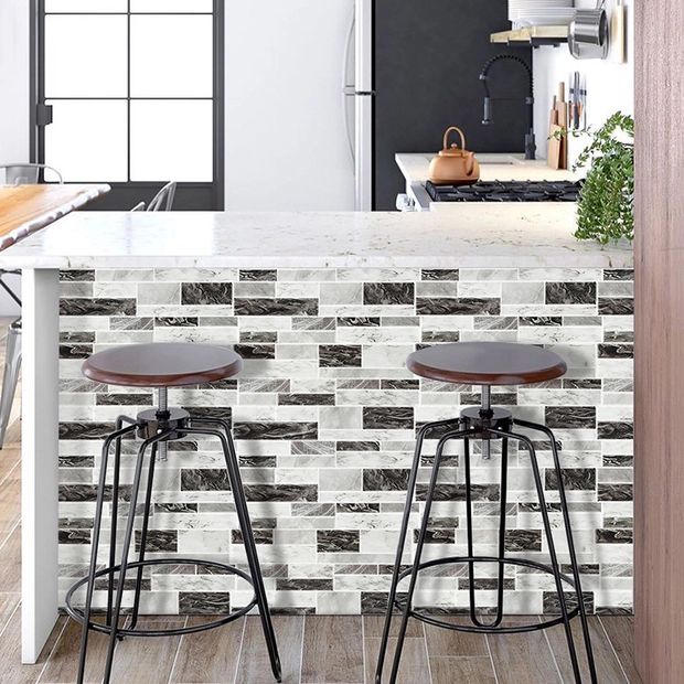 BowLift | Peel & Stick Subway Tile Stain Resistant Plastic Rectangle Peel and Stick Tile 2-Pack