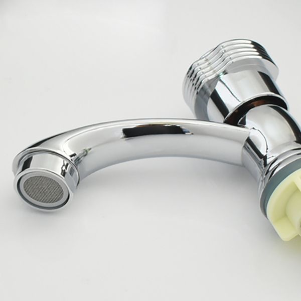 BowLift | Contemporary Water Tap Knob Handle Low Arc Zinc Faucet in Silver