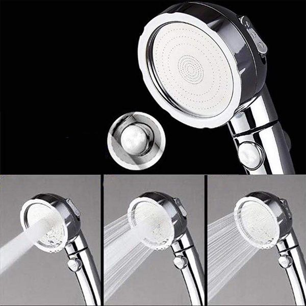 BowLift | Contemporary Hand Shower Head Silver 3 Spray Pattern Wall Mount Shower Head