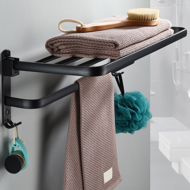BowLift | Contemporary Bathroom Accessory Set Black Surface Bathrobe Hook/Towel Ring Bar