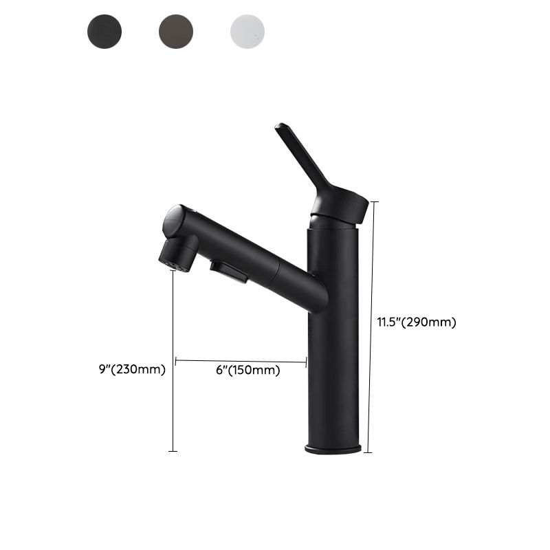 BowLift | Bathroom Vessel Faucet Swivel Spout Single Handle Faucet with Pull-Out Spray Head