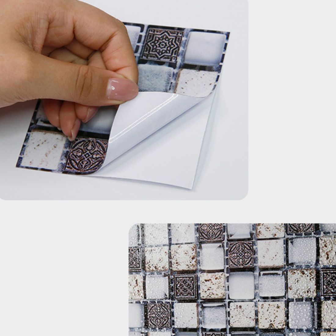 BowLift | Pattern Color Stone Peel and Stick Mosaic Tile Peel and Stick Tiles Set of 20