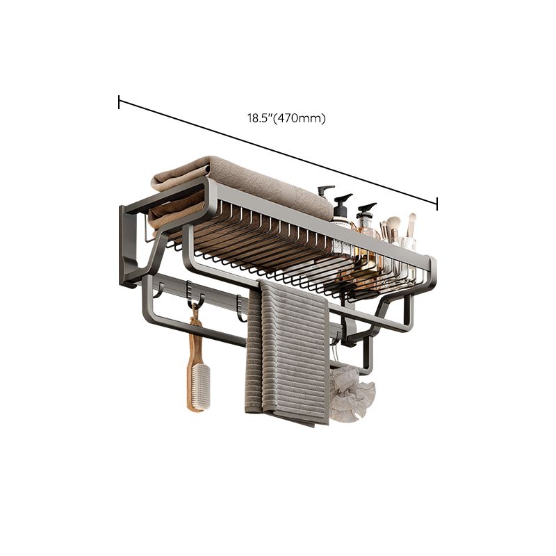 BowLift | Aluminum modern bathroom accessories set polished gray bathroom shelf/paper holder/robe hook