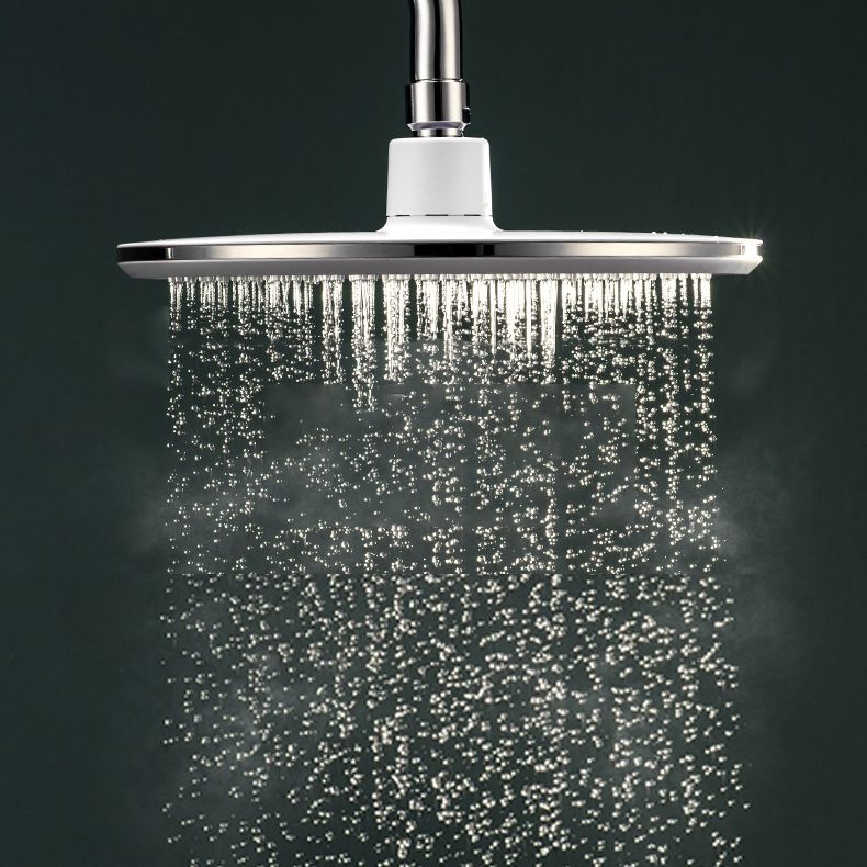 BowLift | White Metal Shower Head Combination Modern Round Fixed Shower Head for the Bathroom