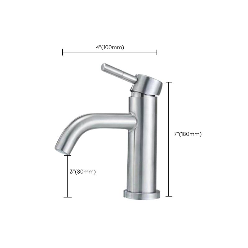 BowLift | Stainless Steel Bathroom Faucet Chrome Lever Handle Sink Faucet with 1 Hole