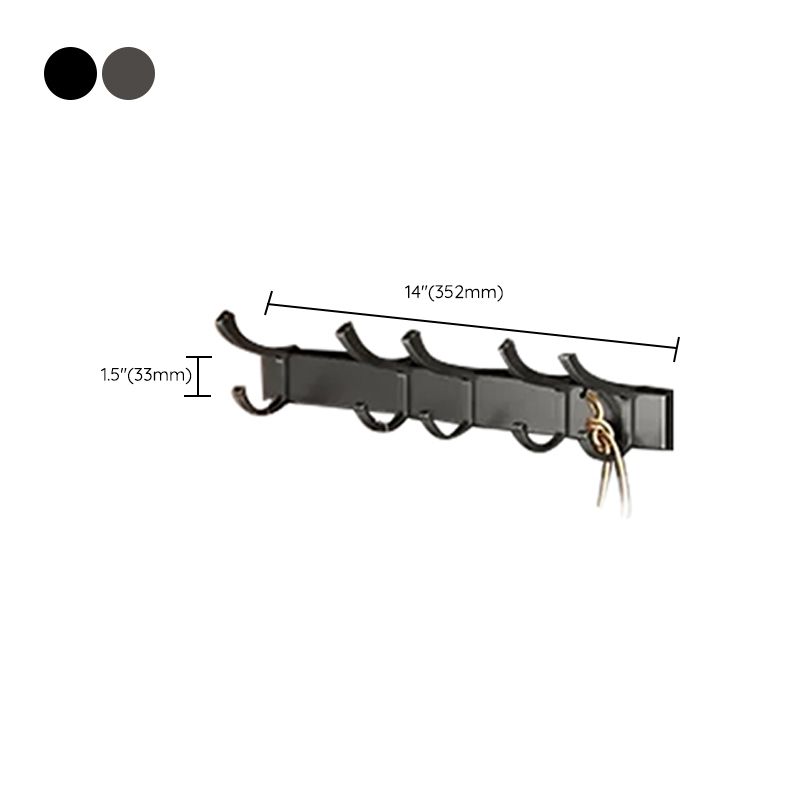 BowLift | Contemporary bathroom accessory set made of matte stainless steel-aluminum with bathrobe hook/towel rail