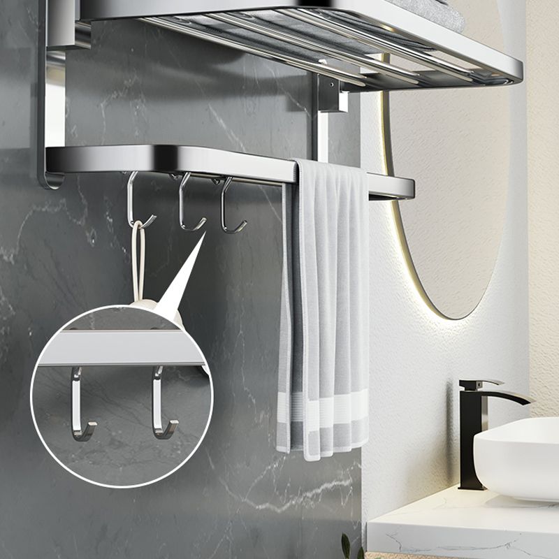 BowLift | Polished Chrome Modern Bathroom Accessory Set in Stainless Steel with Bath Shelf/Towel Bar