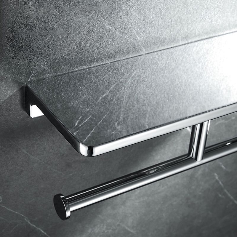 BowLift | Contemporary 2-piece bathroom set made of polished chrome stainless steel toilet paper holder