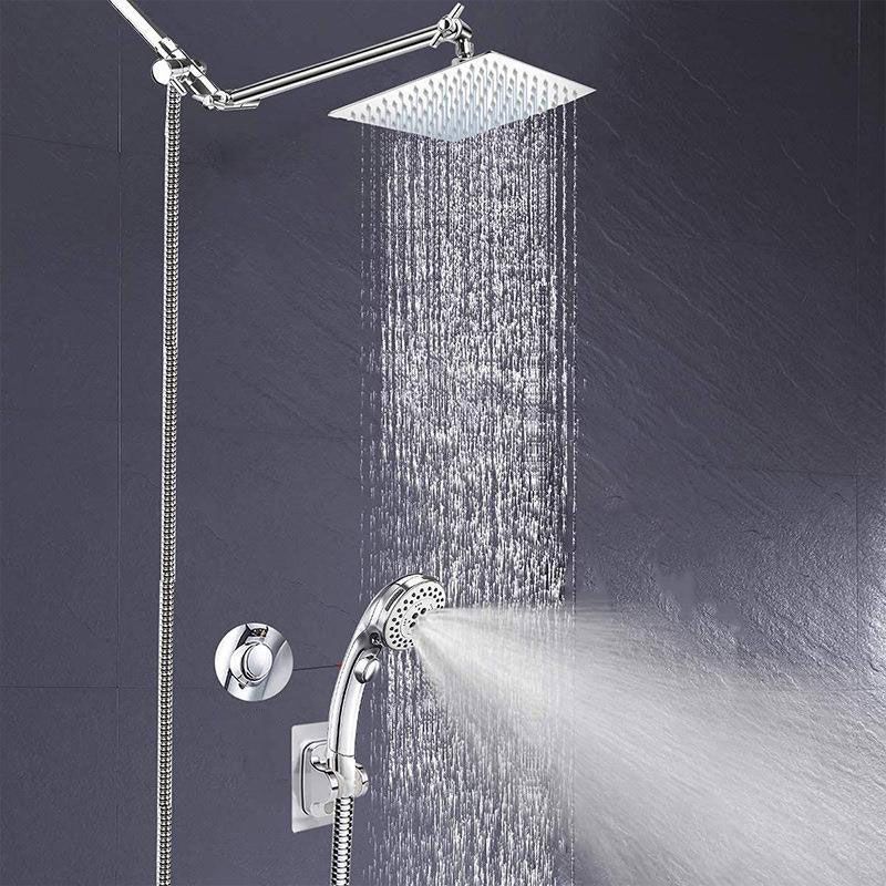 BowLift | Stainless Steel 8 Inch Shower Set 5 Sprays Handheld Showerhead Shower Arm