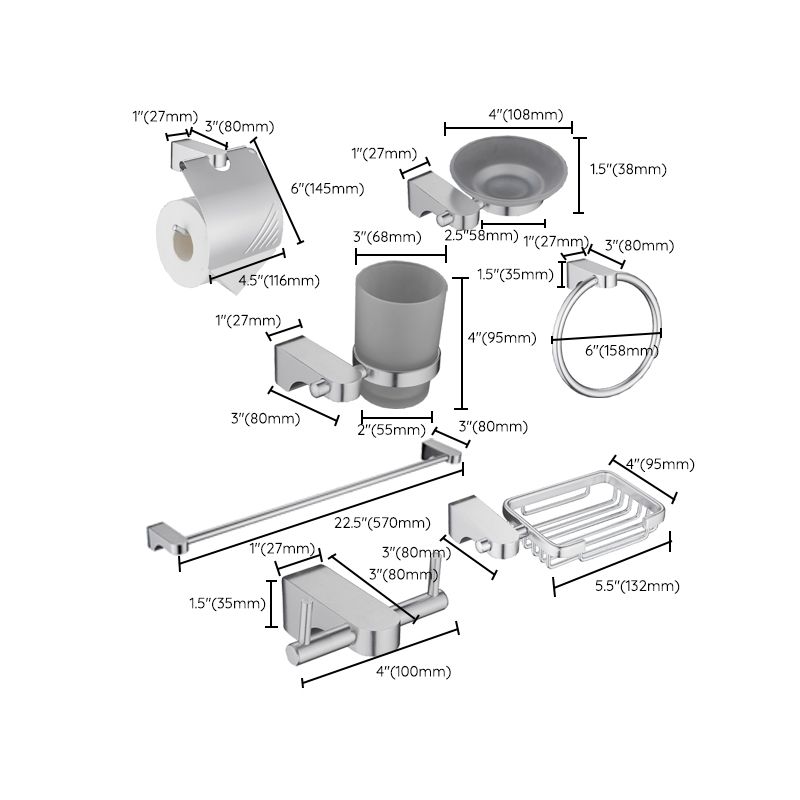 BowLift | 6-piece chrome bathroom accessory as a single item or as a set with towel ring bar