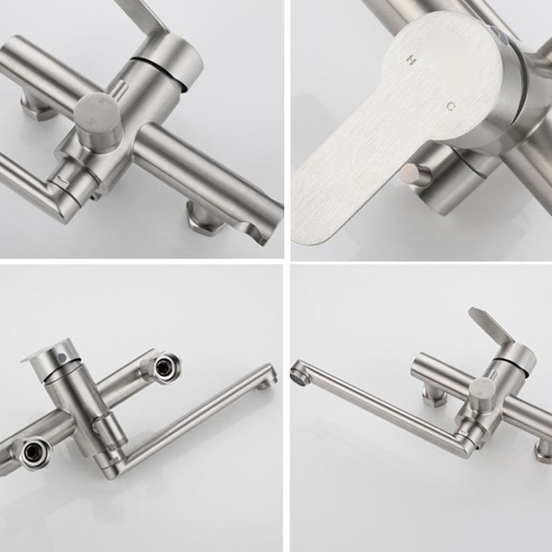 BowLift | Wall-mounted metal bathtub filling low arch swivel bathtub mixer
