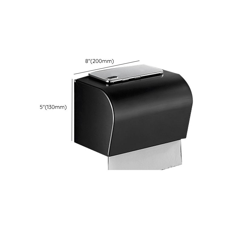 BowLift | Matt Black 5-piece modern bathroom accessory set with bath shelf/tower rod & paper holder