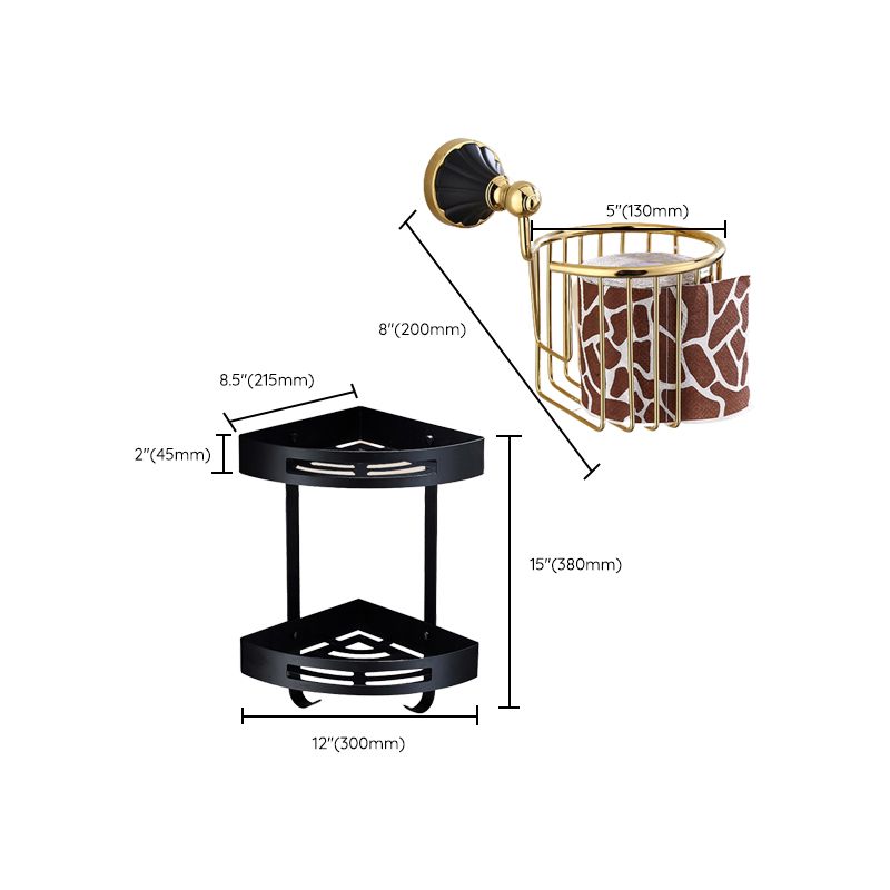 BowLift | Traditional Bathroom Accessories Set Towel Bar Bathroom Shelf Black Bathroom Accessories Set