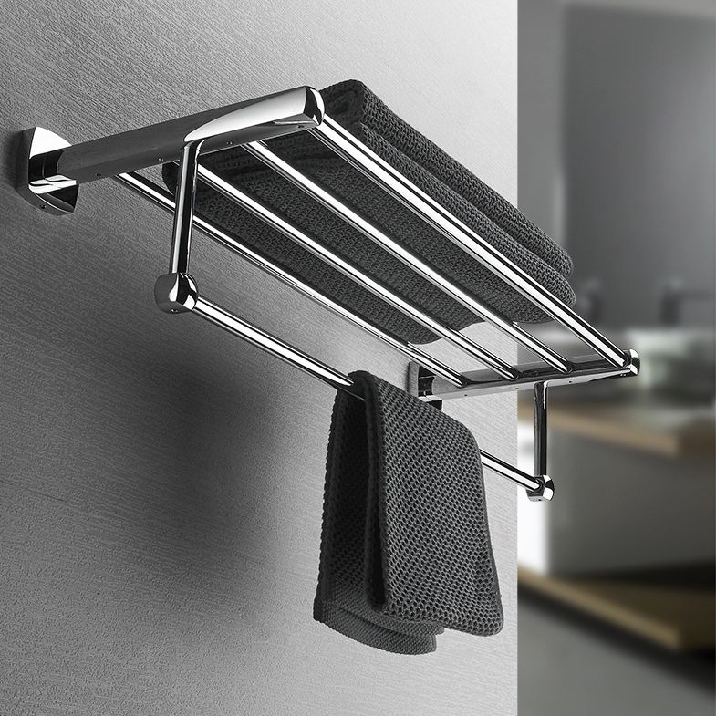 BowLift | Polished Chrome Modernism Bathroom Accessory Set Bath Shelf / Towel Bar / Bathrobe Hook Included