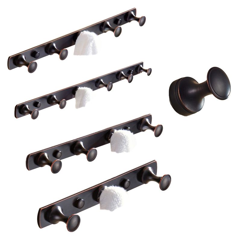 BowLift | 5-piece traditional bathroom accessory set brushed brass bathrobe hooks