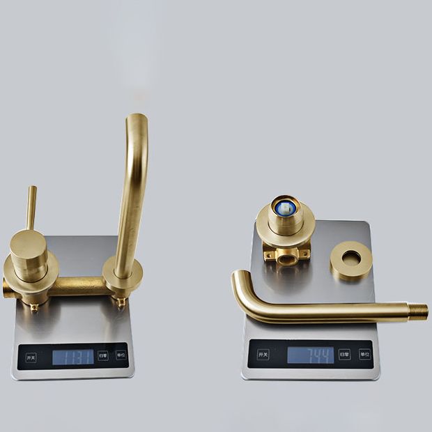 BowLift | Wall-mounted Bronze Bathtub Filler Double Handles Bathtub Spout Bathtub Faucet Trim