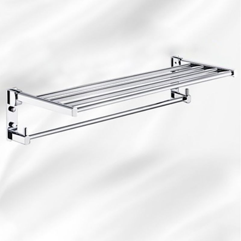 BowLift | Polished Chrome Modern Bathroom Accessory Set Silver Towel Holder/Bath Shelf