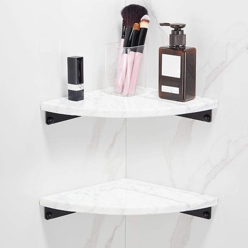 BowLift | Matt Black Bathroom Accessory Set made of Metal & Marble with Bath Shelf/Towel Holder